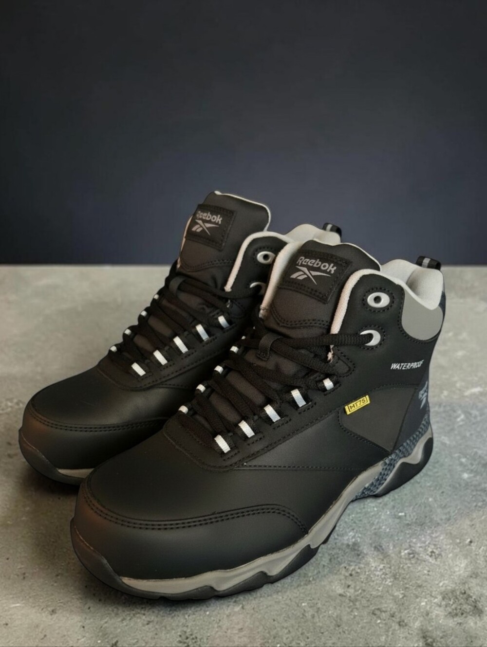 Reebok Women's Black and Gray Waterproof High-Top Boots